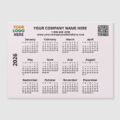 2026 Business Your Logo QR Code Calendrier Magnet (Devant)