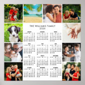 2026 Calendar 10 Photo Collage Family Poster (Voorkant)