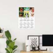 2026 Calendar 6 Photo Collage Modern Poster (Thuiskantoor)