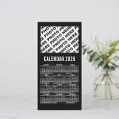 2026 Calendar Add 1 Horizontal Photo Card black (Staand voorkant)