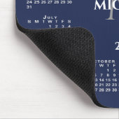 2026 Calendar Chic Monogram Name on Navy Blue Muismat (Hoek)