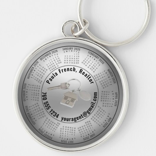 2026 Calendar Editable Real Estate Keychain (Voorkant)
