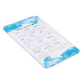 2026 Calendar Marbled Waves Tropical Turquoise Magneet (Rechterzijde)