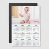 2026 Calendar Modern Custom Photo Magnet (Devant / Derrière)