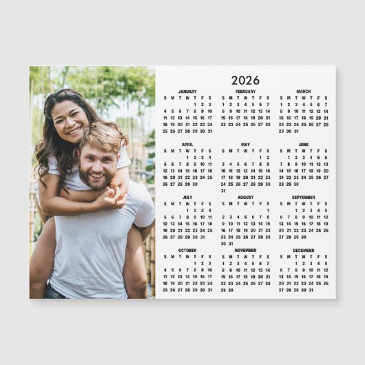 2026 Calendar Modern Simple Photo Magnet (Devant)