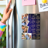 2026 Calendar Navy White Gold 5 Photo Collage