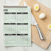 2026 Calendar of a White Lighthouse in Sunset Theedoek (Quarter Fold)