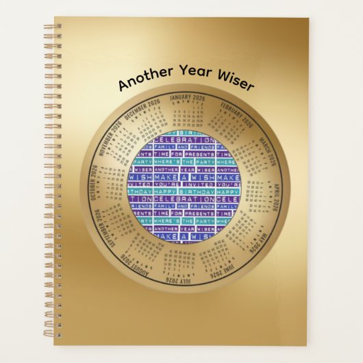 2026 Calendar Planner quote Another Year Wiser (Voorkant)