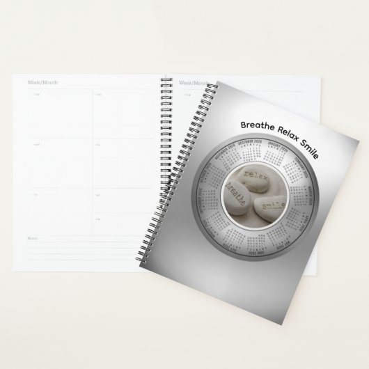 2026 Calendar Planner Quote Breathe Smile Relax  (Devant avec enveloppe)