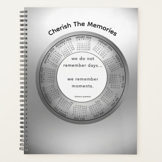 2026 Calendar Planner quote We Remember Moments (Devant)