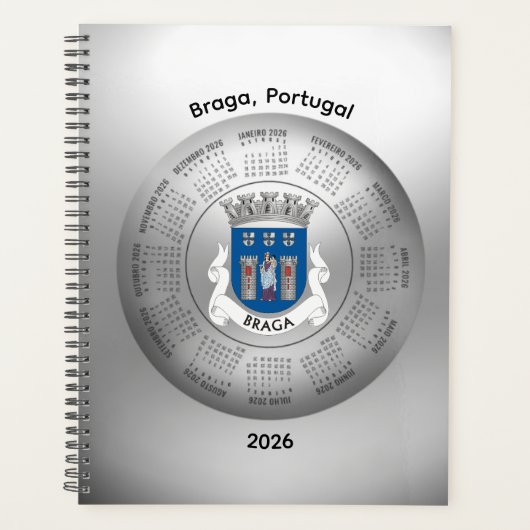2026 Calendar Silver Planner Braga Portugal (Devant)