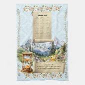 2026 Calendar Towel Alps Mountains Proverbs Theedoek (Verticaal)