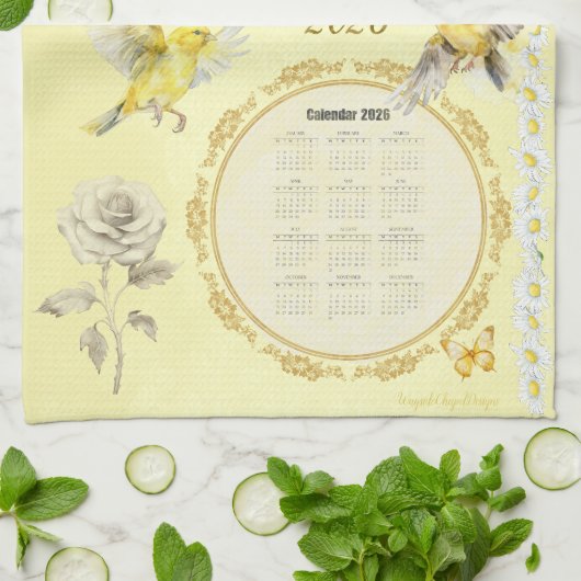 2026 Calendar Towel Goldfinch Trust in the Lord Theedoek (Gevouwen)