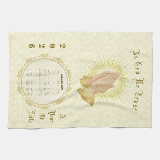 2026 Calendar Towel In God We Trust Theedoek (Horizontaal)
