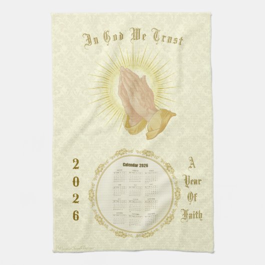 2026 Calendar Towel In God We Trust Theedoek (Verticaal)