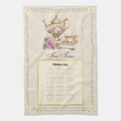2026 Calendar Towel Tea Time or Custom Message Theedoek (Verticaal)