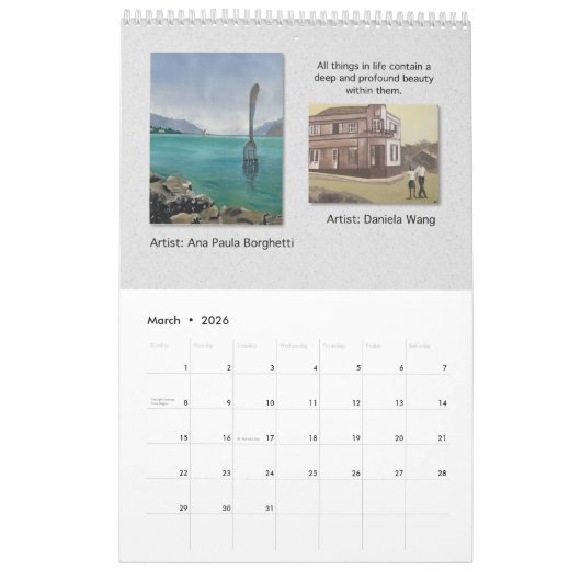 2026 Calendar Vanessa's Art Studio Student's Work1 Kalender (Mar 2026)