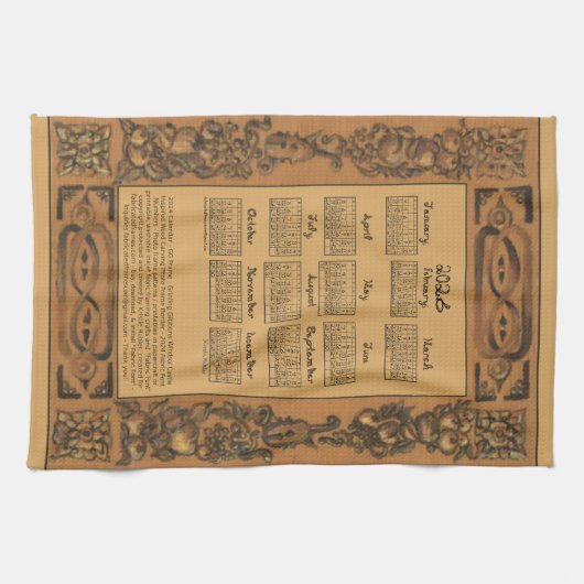 2026 Calendar Windsor Castle Onspired Woodwork Theedoek (Horizontaal)