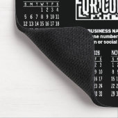 2026 Calendar with QR Code Contact Info Black Muismat (Hoek)