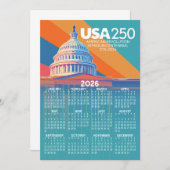 2026 Calendar with USA 250 Capital America Card (Voorkant / Achterkant)