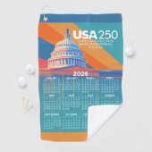 2026 Calendar with USA 250 Capital Dome America Golfhanddoek (Insitu)