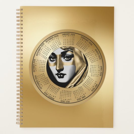 2026 Calendar Woman’s Face in Black and Gold (Devant)
