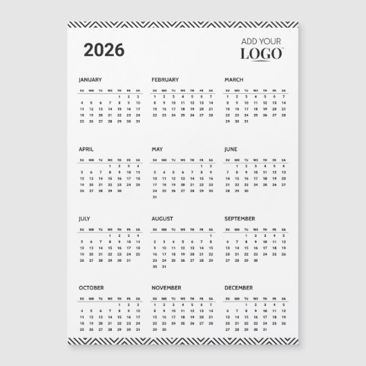2026 Calendar Year Business Logo Fridge Magnet (Devant)