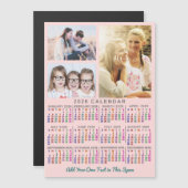 2026 Calendar Year Colorful Custom 3 Photo Magnet (Devant / Derrière)