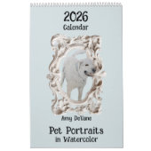 2026 Calendrier Aquarelle Portraits d'animaux par  (Protection)
