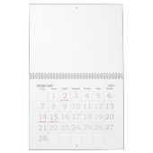 2026 Calendrier Blanc Avec Vacances Nombres Grands (Feb 2027)