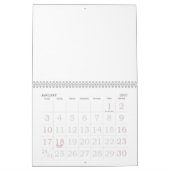 2026 Calendrier Blanc Avec Vacances Nombres Grands (Jan 2027)