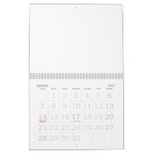2026 Calendrier Blanc Avec Vacances Nombres Grands (Mar 2027)