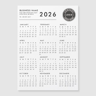 2026 Calendrier Business Logo Magnet personnalisé