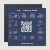 2026 Calendrier Custom Business QR Code Magnet Mar (Devant / Derrière)
