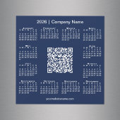 2026 Calendrier Custom Business QR Code Magnet Mar