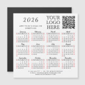 2026 Calendrier Magnet Business QR Code Entreprise (Devant / Derrière)
