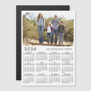 2026 Calendrier Magnet Family Photo Blanc Noir