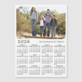 2026 Calendrier Magnet Family Photo Blanc Noir (Devant)