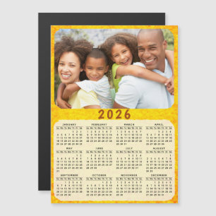 2026 Calendrier Magnet Family Photo Jaune Doré