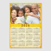 2026 Calendrier Magnet Family Photo Jaune Doré (Devant)