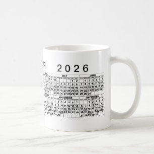 2026 Calendrier Mug noir blanc