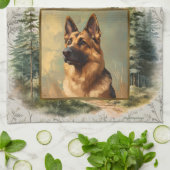 2026 Calendrier Serviette Allemande Berger Bois (Plié)