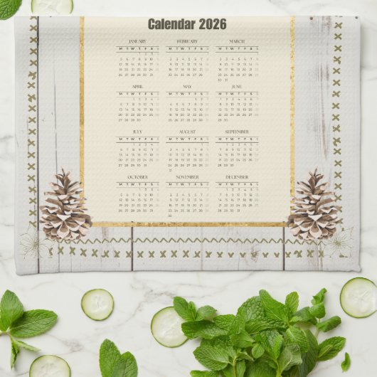 2026 Calendrier Serviette Cardinal (Plié)