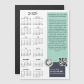 2026 Calendrier Société Logo QR Code Carte magnéti (Devant / Derrière)