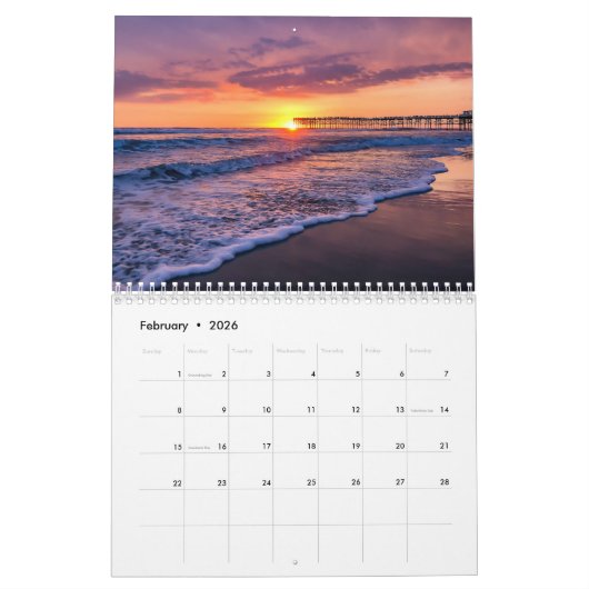 2026 Californië zonsondergang Kalender (Feb 2026)