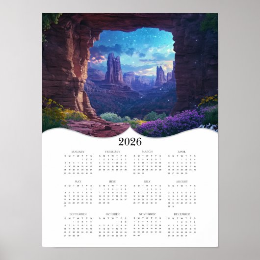 2026 Celestial Landschap Volle Jaar Muur Kalender Poster (Voorkant)