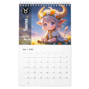 2026 Chibi Schattigee dierenriemkalender – Kawaii Kalender