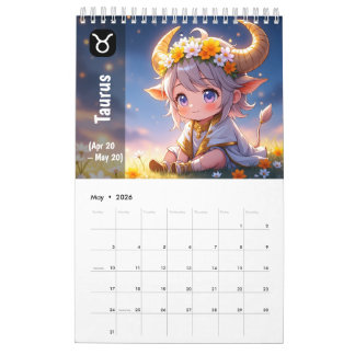 2026 Chibi Schattigee dierenriemkalender – Kawaii  Kalender
