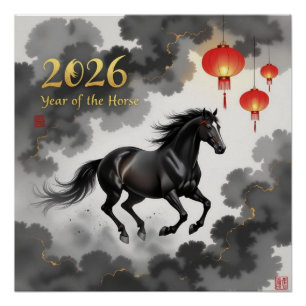 2026 Chinees Jaar Van Het Paard Perfect Poster