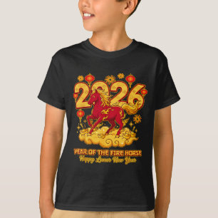 2026 Chinees Nieuwjaar van het paard maankalender T-shirt